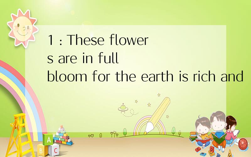 1：These flowers are in full bloom for the earth is rich and