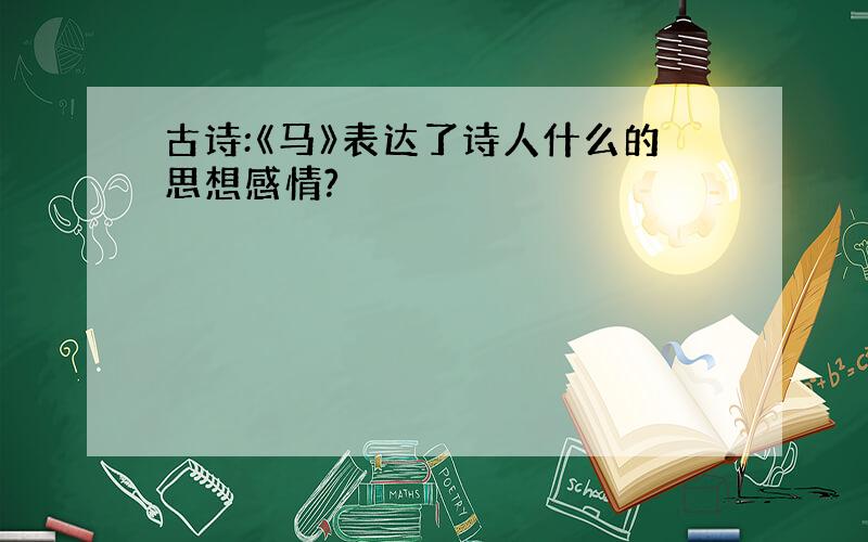 古诗:《马》表达了诗人什么的思想感情?