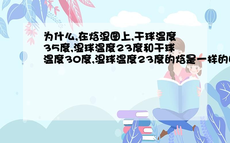 为什么,在焓湿图上,干球温度35度,湿球温度23度和干球温度30度,湿球温度23度的焓是一样的呢?