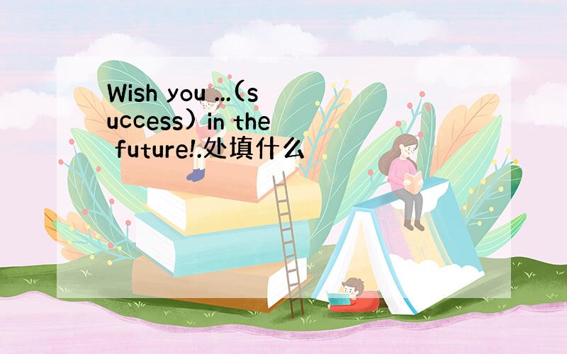 Wish you ...(success) in the future!.处填什么