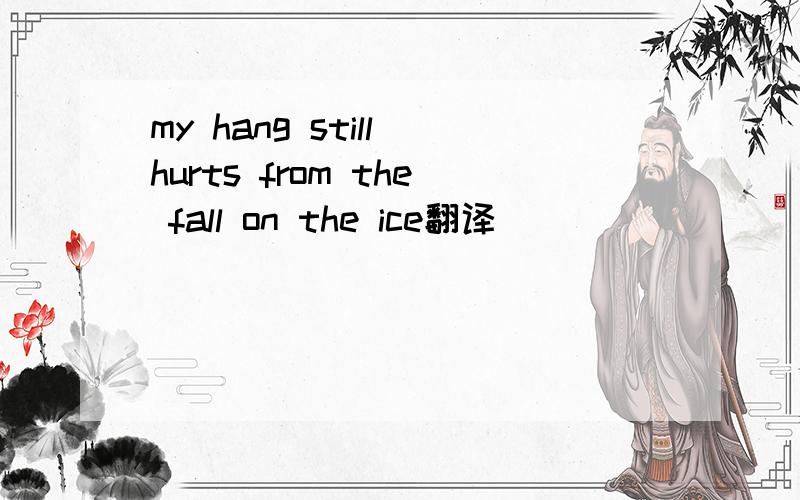 my hang still hurts from the fall on the ice翻译