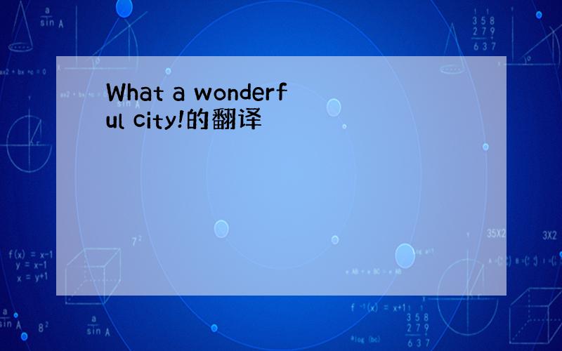 What a wonderful city!的翻译