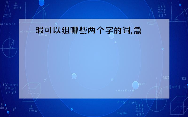 瑕可以组哪些两个字的词,急