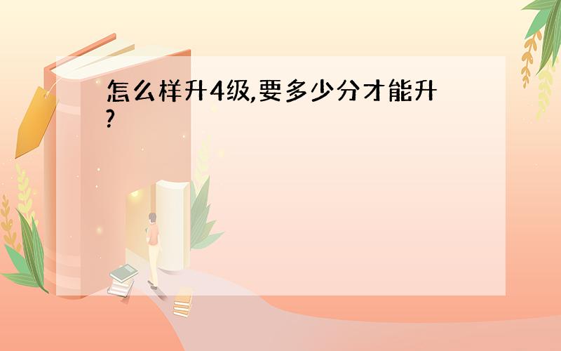 怎么样升4级,要多少分才能升?