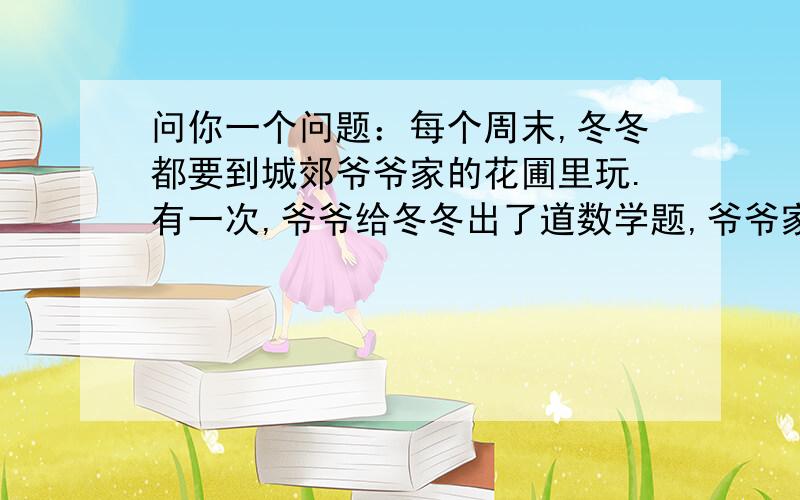 问你一个问题：每个周末,冬冬都要到城郊爷爷家的花圃里玩.有一次,爷爷给冬冬出了道数学题,爷爷家的花圃呈长方形,长比宽多2