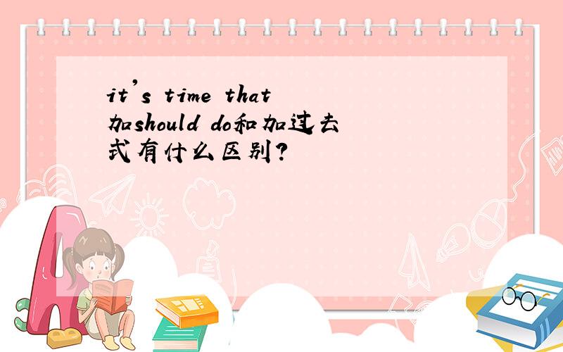 it's time that加should do和加过去式有什么区别?