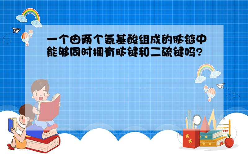 一个由两个氨基酸组成的肽链中能够同时拥有肽键和二硫键吗?