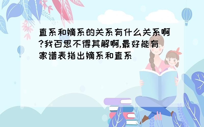 直系和嫡系的关系有什么关系啊?我百思不得其解啊,最好能有家谱表指出嫡系和直系