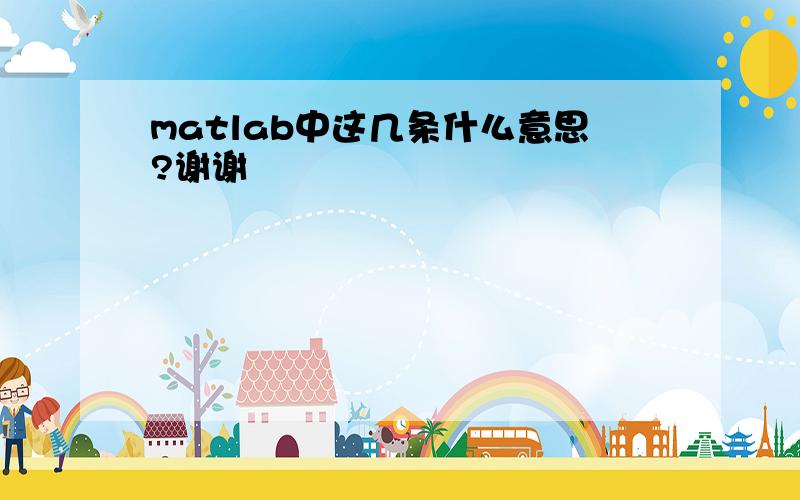 matlab中这几条什么意思?谢谢〜