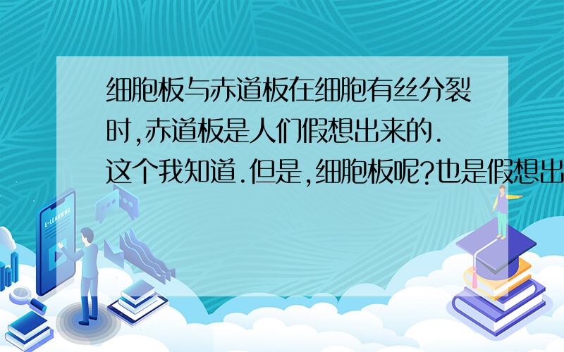 细胞板与赤道板在细胞有丝分裂时,赤道板是人们假想出来的.这个我知道.但是,细胞板呢?也是假想出来的吗?在显微镜下也看不到