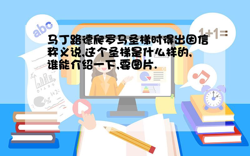 马丁路德爬罗马圣梯时得出因信称义说,这个圣梯是什么样的,谁能介绍一下,要图片.