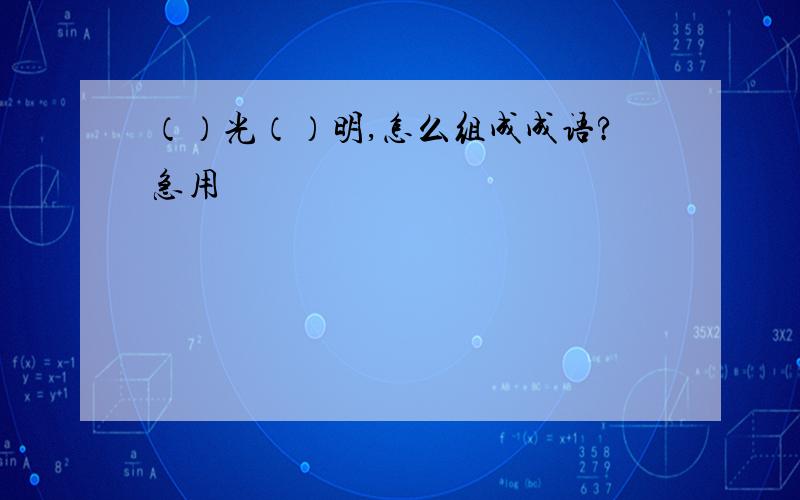 （）光（）明,怎么组成成语?急用