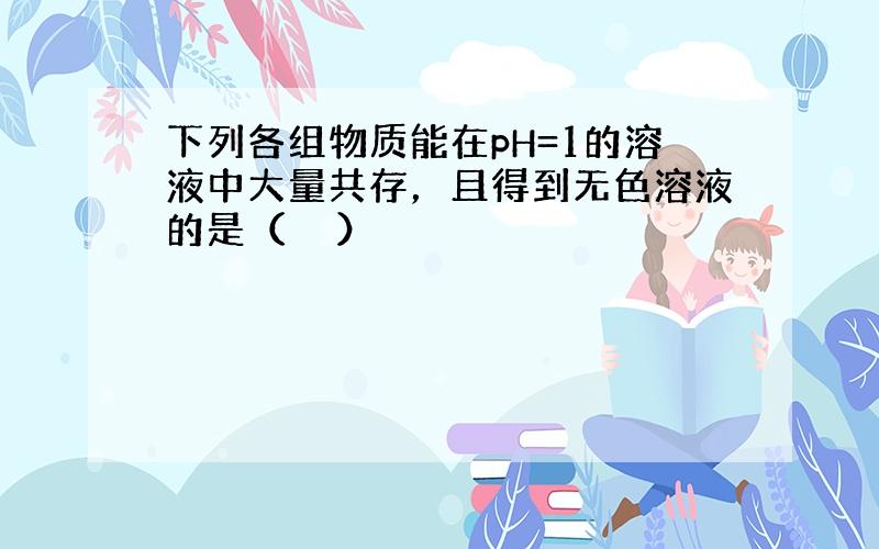 下列各组物质能在pH=1的溶液中大量共存，且得到无色溶液的是（　　）