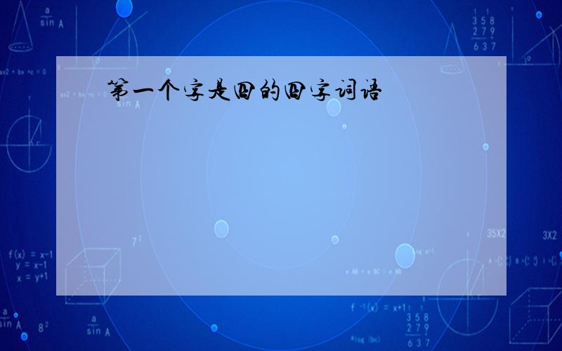 第一个字是四的四字词语