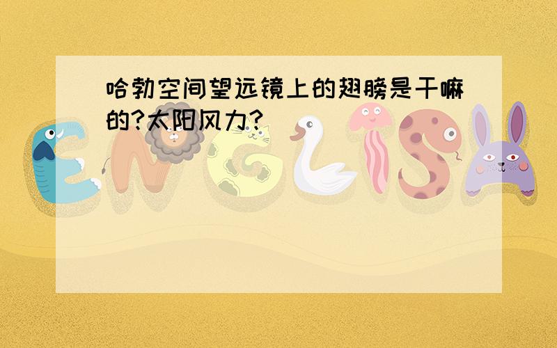 哈勃空间望远镜上的翅膀是干嘛的?太阳风力?