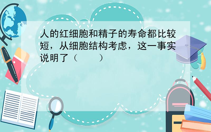 人的红细胞和精子的寿命都比较短，从细胞结构考虑，这一事实说明了（　　）