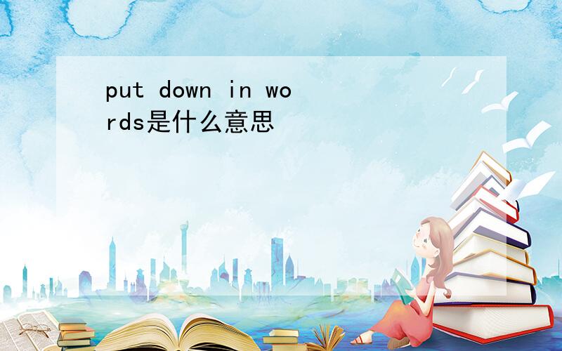 put down in words是什么意思