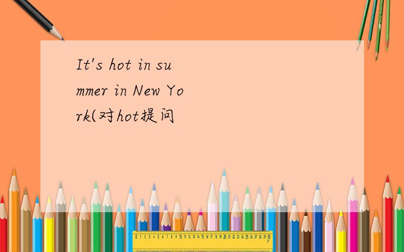 It's hot in summer in New York(对hot提问