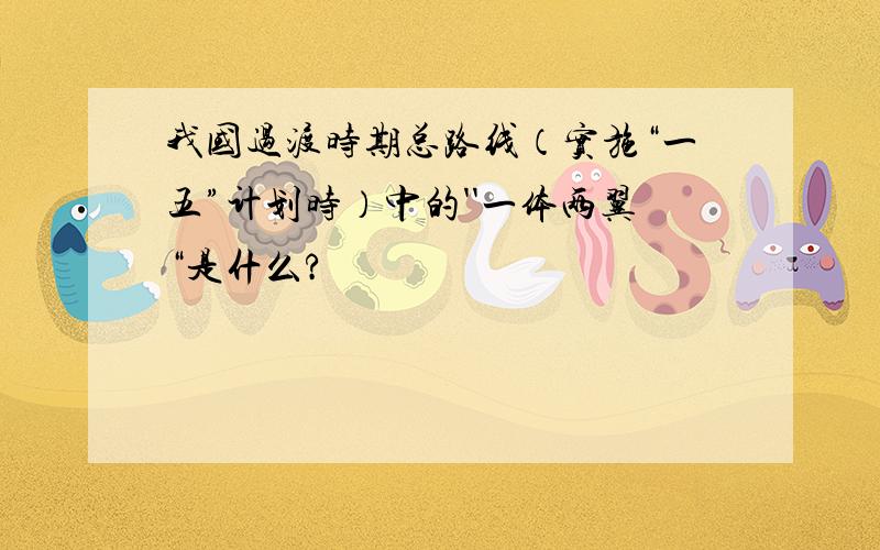 我国过渡时期总路线（实施“一五”计划时）中的''一体两翼“是什么?