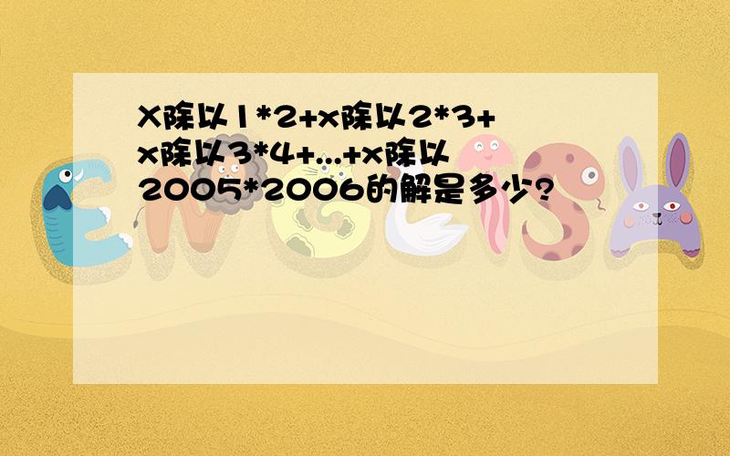 X除以1*2+x除以2*3+x除以3*4+...+x除以2005*2006的解是多少?