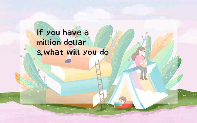 If you have a million dollars,what will you do