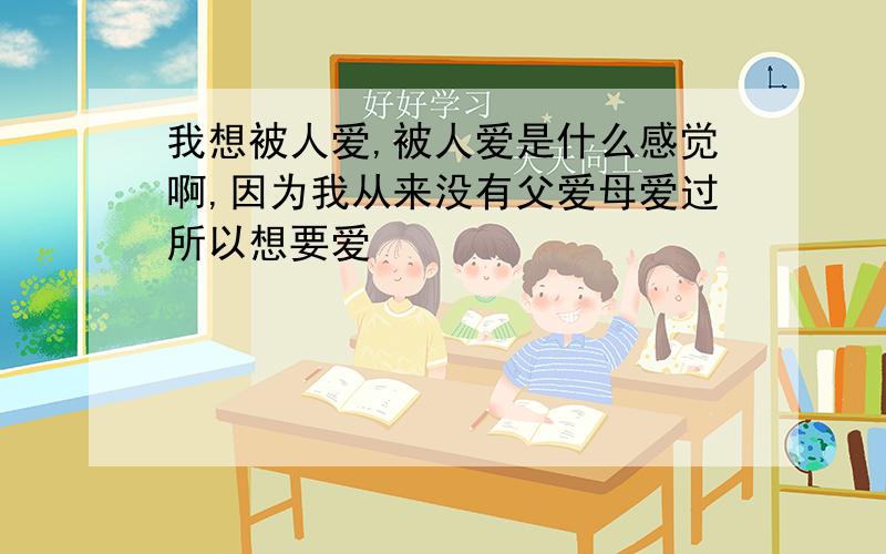 我想被人爱,被人爱是什么感觉啊,因为我从来没有父爱母爱过所以想要爱