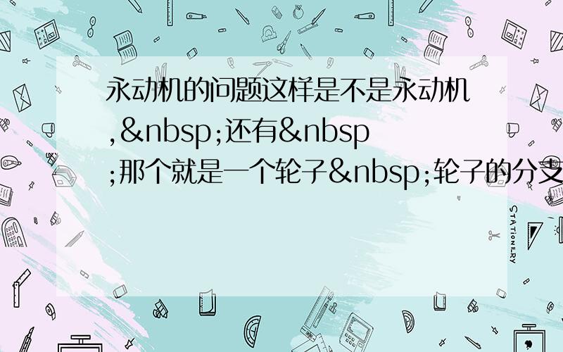 永动机的问题这样是不是永动机, 还有 那个就是一个轮子 轮子的分支上都有一个重球,靠那样为