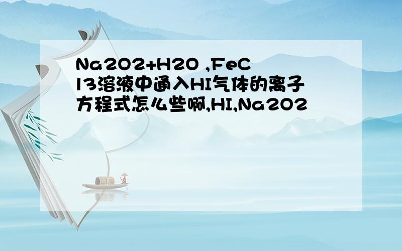 Na2O2+H2O ,FeCl3溶液中通入HI气体的离子方程式怎么些啊,HI,Na2O2