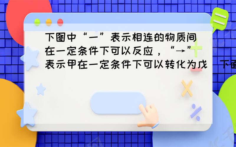 下图中“一”表示相连的物质间在一定条件下可以反应，“→”表示甲在一定条件下可以转化为戊．下面四组选项中，符合右图要求的是