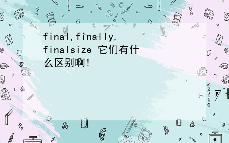 final,finally,finalsize 它们有什么区别啊!