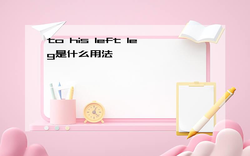 to his left leg是什么用法