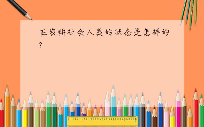 在农耕社会人类的状态是怎样的?