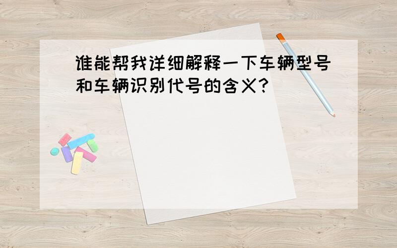 谁能帮我详细解释一下车辆型号和车辆识别代号的含义?