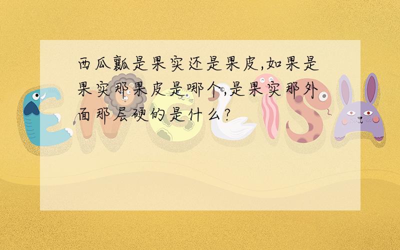 西瓜瓤是果实还是果皮,如果是果实那果皮是哪个,是果实那外面那层硬的是什么?