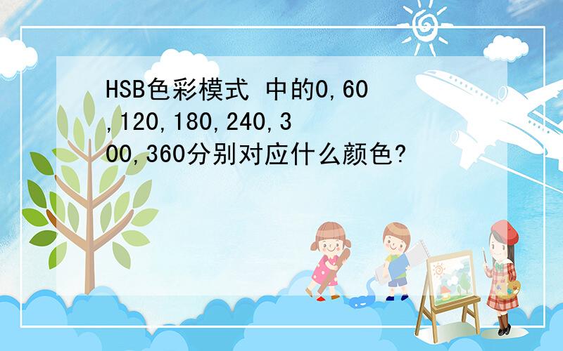 HSB色彩模式 中的0,60,120,180,240,300,360分别对应什么颜色?