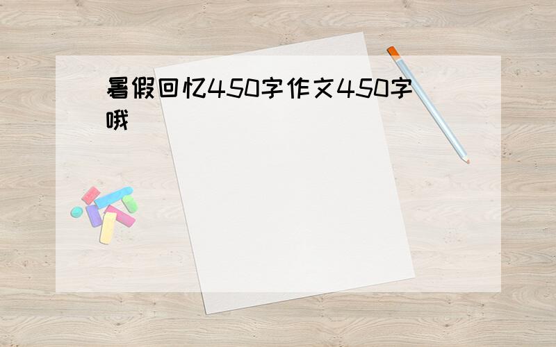 暑假回忆450字作文450字哦