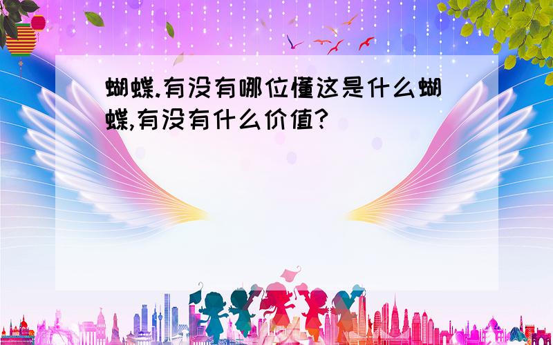 蝴蝶.有没有哪位懂这是什么蝴蝶,有没有什么价值?