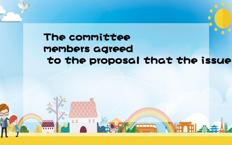 The committee members agreed to the proposal that the issue