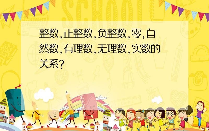 整数,正整数,负整数,零,自然数,有理数,无理数,实数的关系?