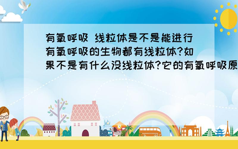 有氧呼吸 线粒体是不是能进行有氧呼吸的生物都有线粒体?如果不是有什么没线粒体?它的有氧呼吸原理又是什么?另外关于蛋白质相