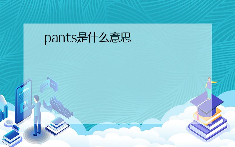 pants是什么意思