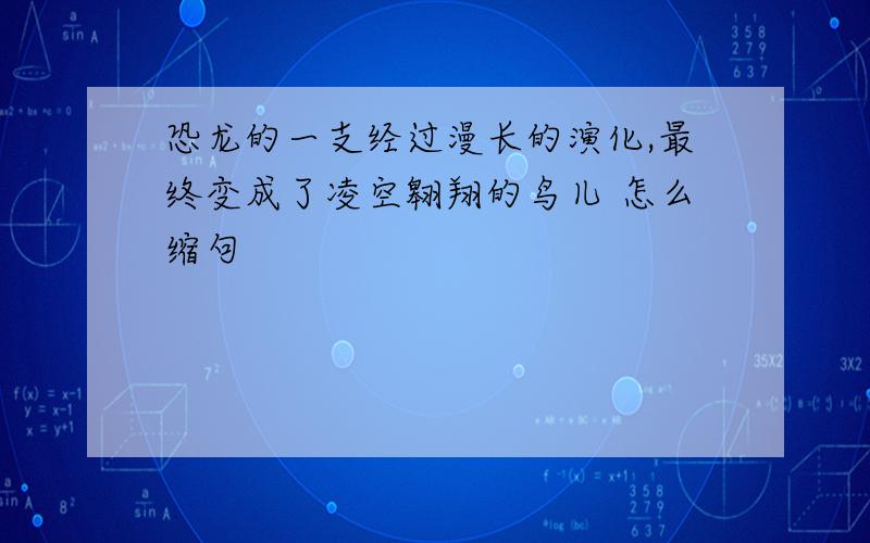 恐龙的一支经过漫长的演化,最终变成了凌空翱翔的鸟儿 怎么缩句