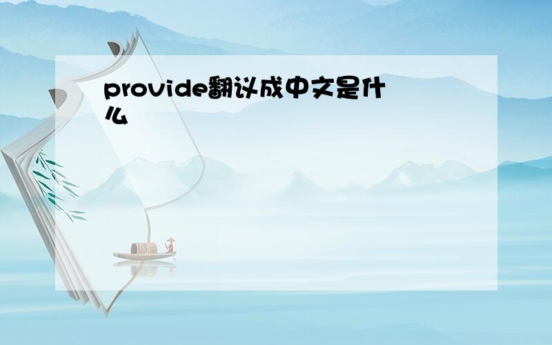 provide翻议成中文是什么