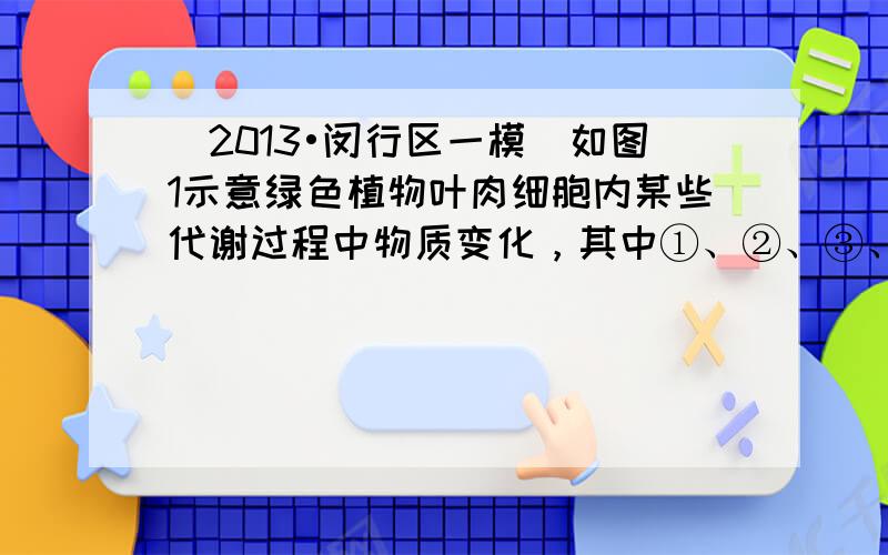 （2013•闵行区一模）如图1示意绿色植物叶肉细胞内某些代谢过程中物质变化，其中①、②、③、④分别表示不同的代谢过程．