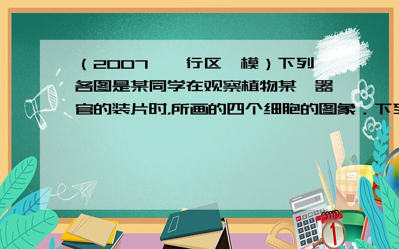 （2007•闵行区一模）下列各图是某同学在观察植物某一器官的装片时，所画的四个细胞的图象．下列有关说法正确的是（　　）