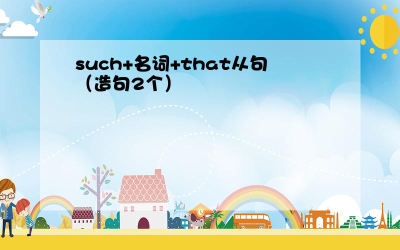 such+名词+that从句（造句2个）