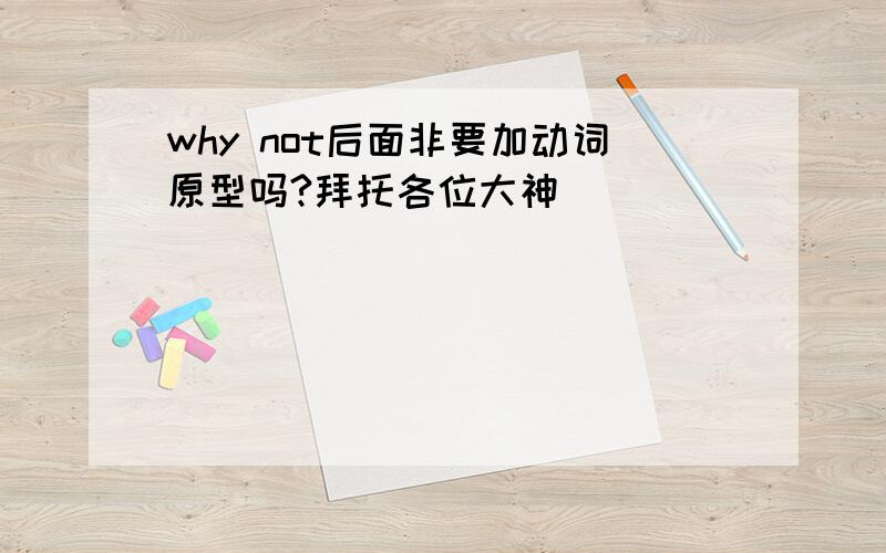 why not后面非要加动词原型吗?拜托各位大神