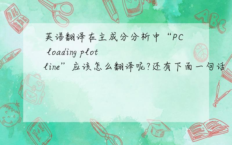 英语翻译在主成分分析中“PC loading plot line”应该怎么翻译呢?还有下面一句话“Various dat