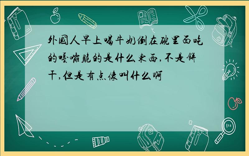 外国人早上喝牛奶倒在碗里面吃的嘎嘣脆的是什么东西,不是饼干,但是有点像叫什么啊