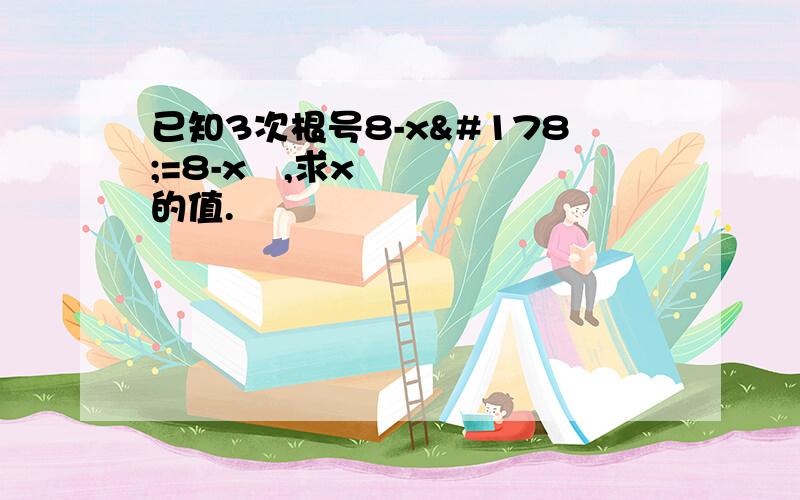 已知3次根号8-x²=8-x²,求x的值.